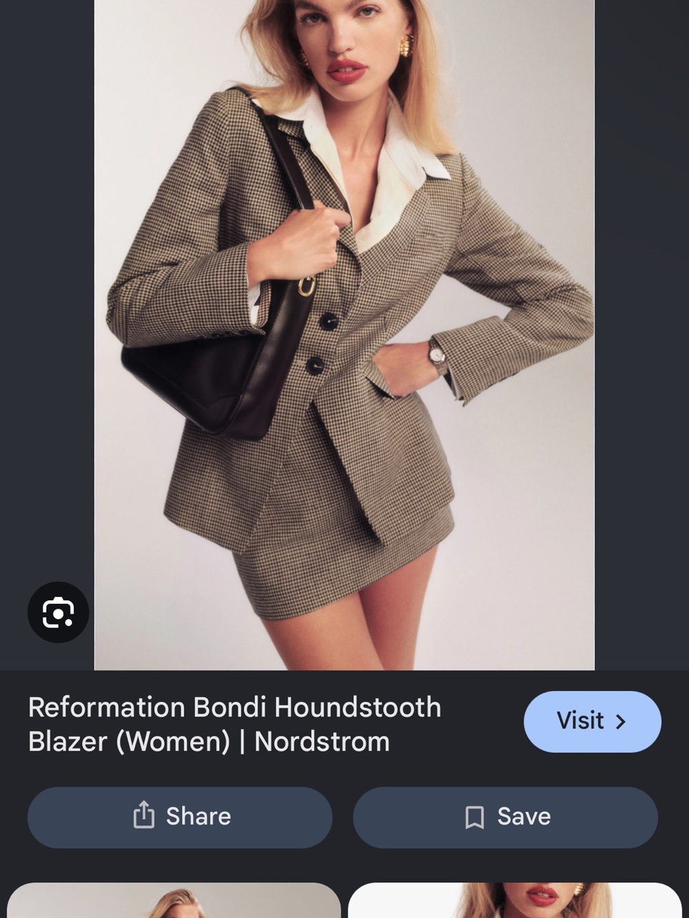 Reformation Bondi Houndstooth Blazer in Brown Mix